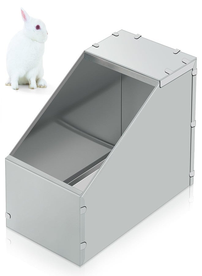 ماكس تشيك صندوق تعشيش الأرانب المعدني المجلفن من ماكس تشيك، قطعة واحدة، عش صغير للحيوانات الأليفة مع أرضية أكريليك قابلة للإزالة، متين وسهل التنظيف للاستخدام الداخلي والخارجي، مستلزمات الأرانب (16 × 11.5 × 11.5 بوصة) - Image 1